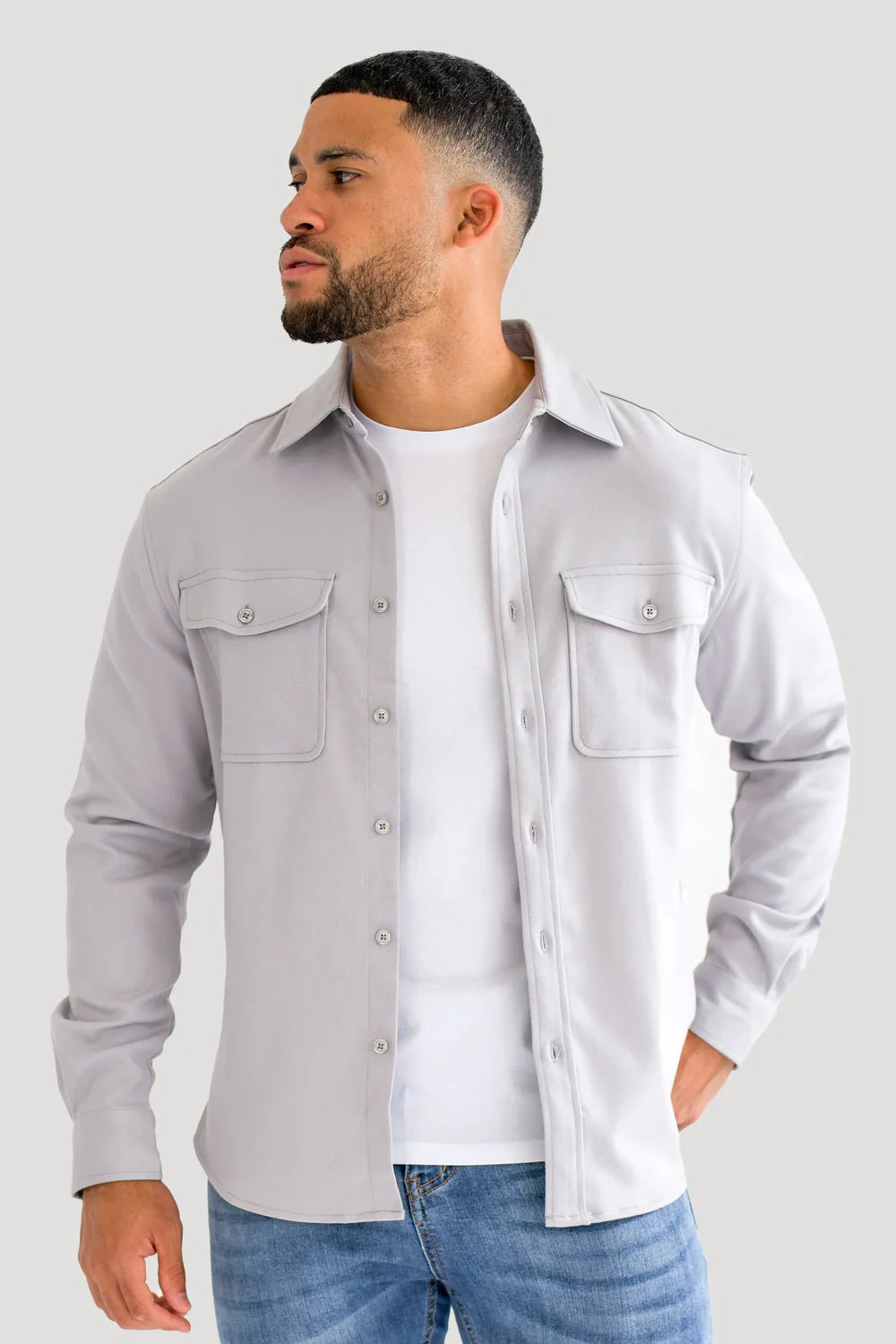 Mens Grey Premium Overshirt