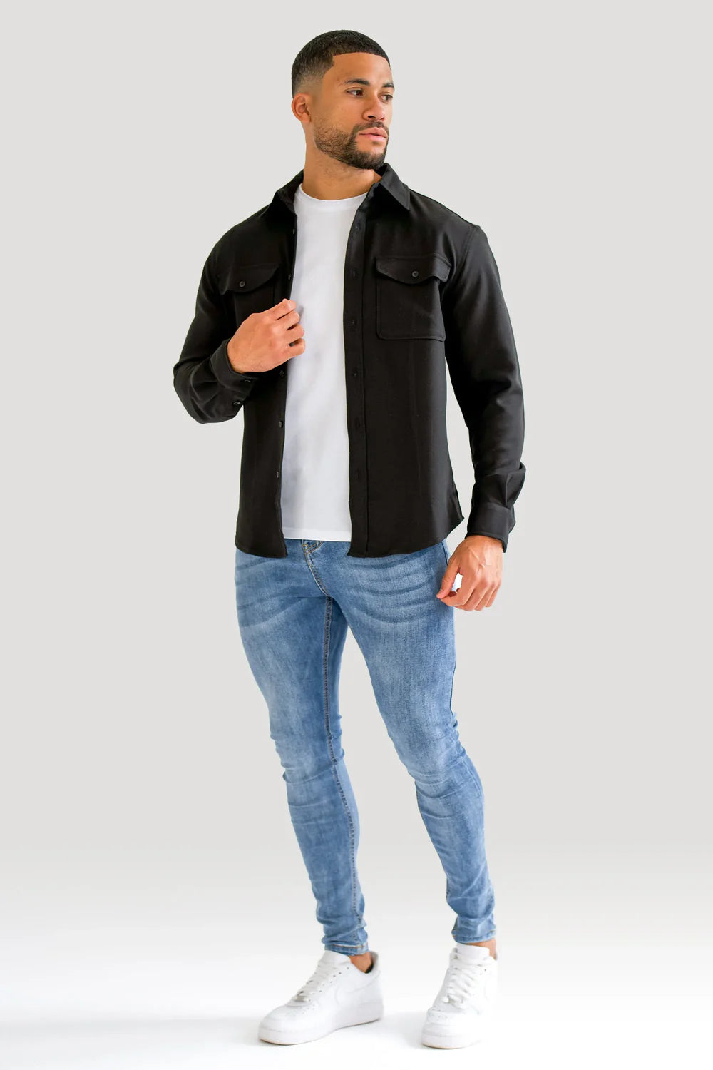 Mens Black Premium Overshirt