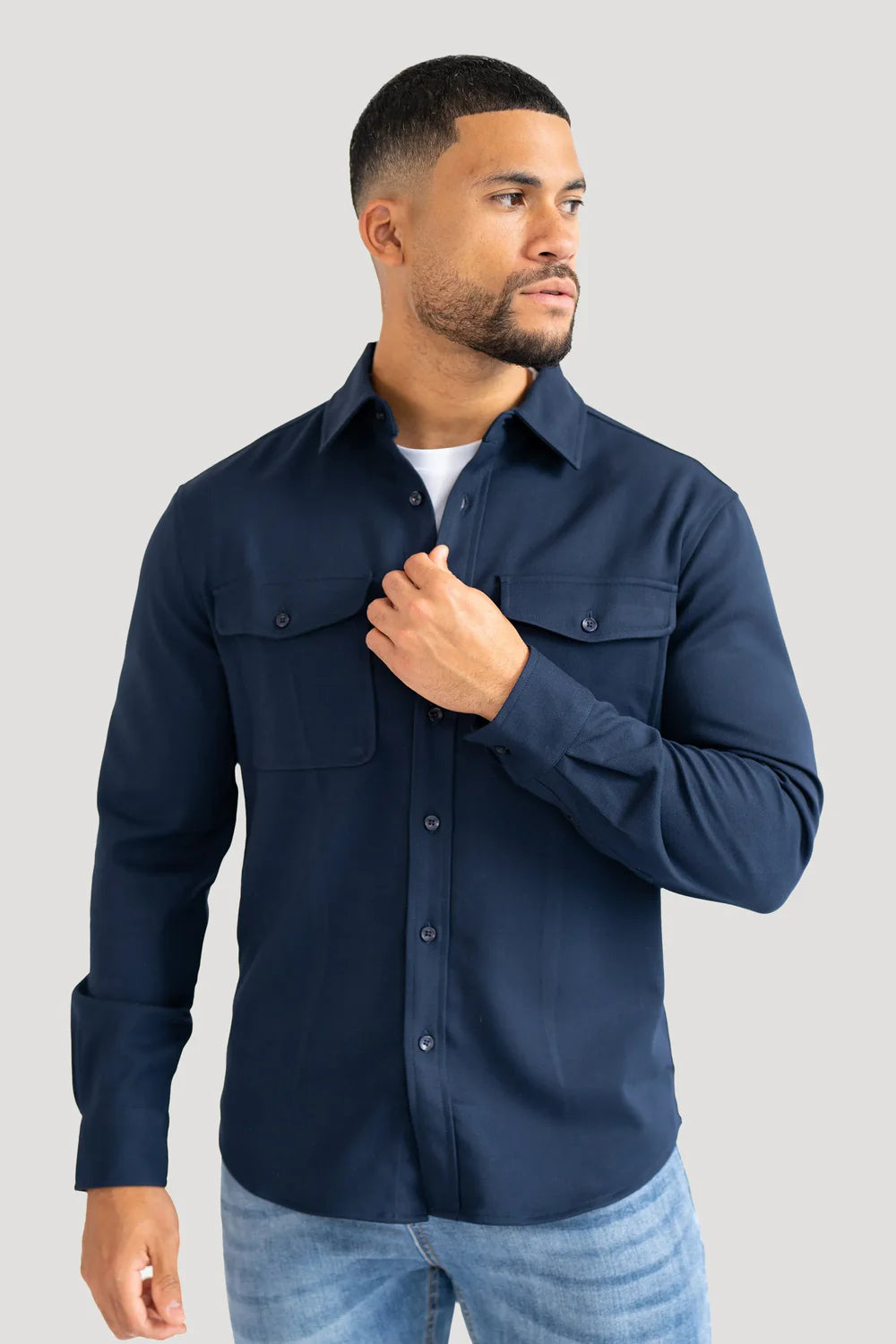 Mens Blue Premium Overshirt