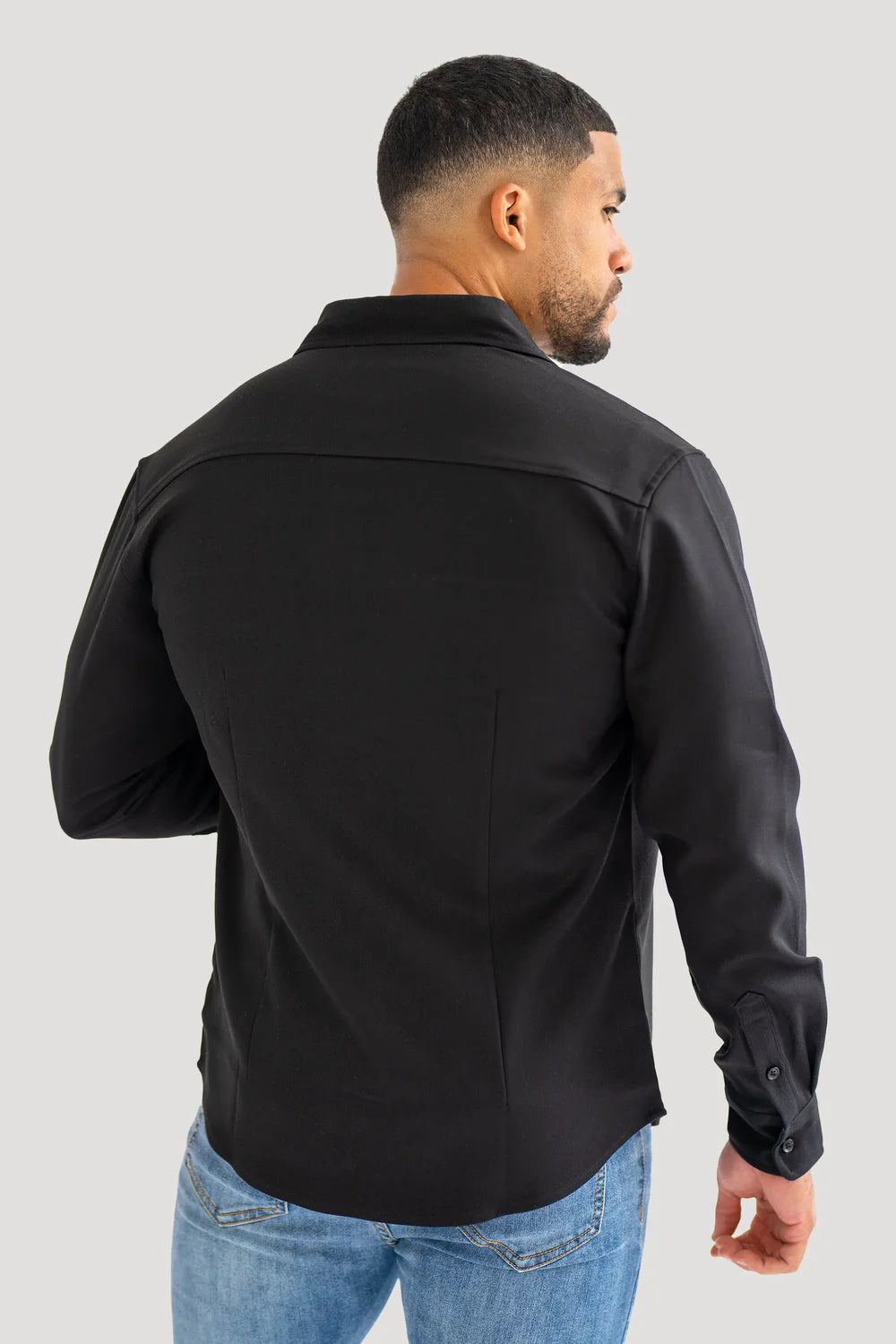 Mens Black Premium Overshirt