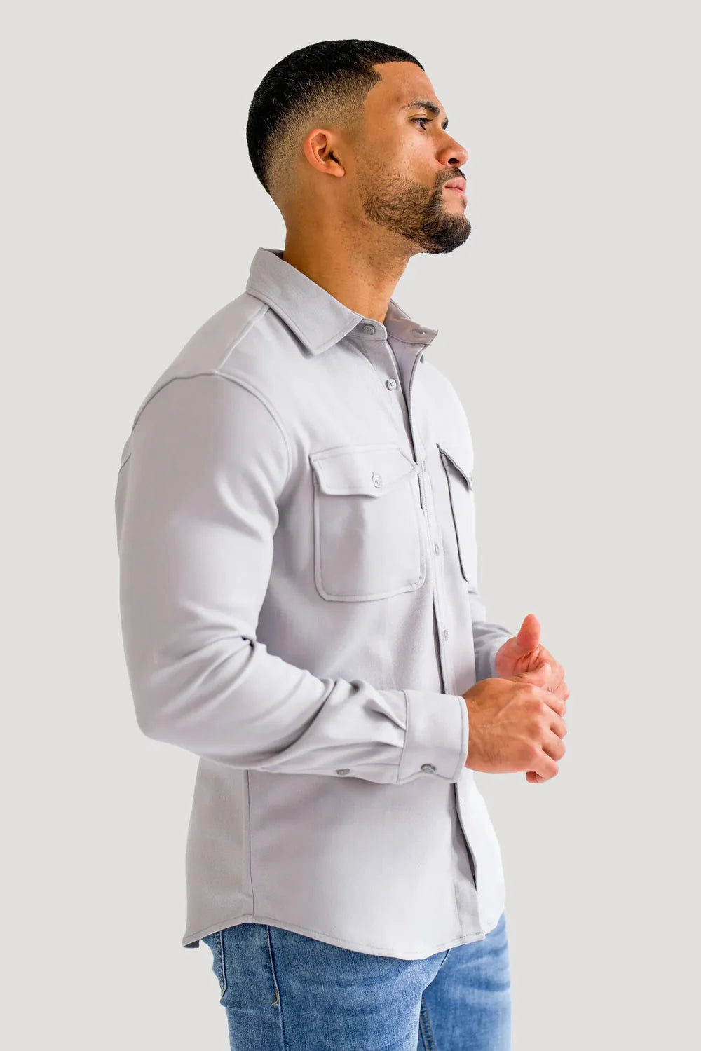 Mens Grey Premium Overshirt