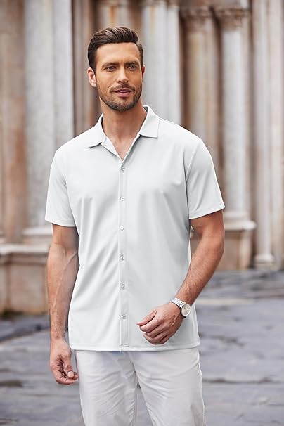 Mens White Linen Shirt