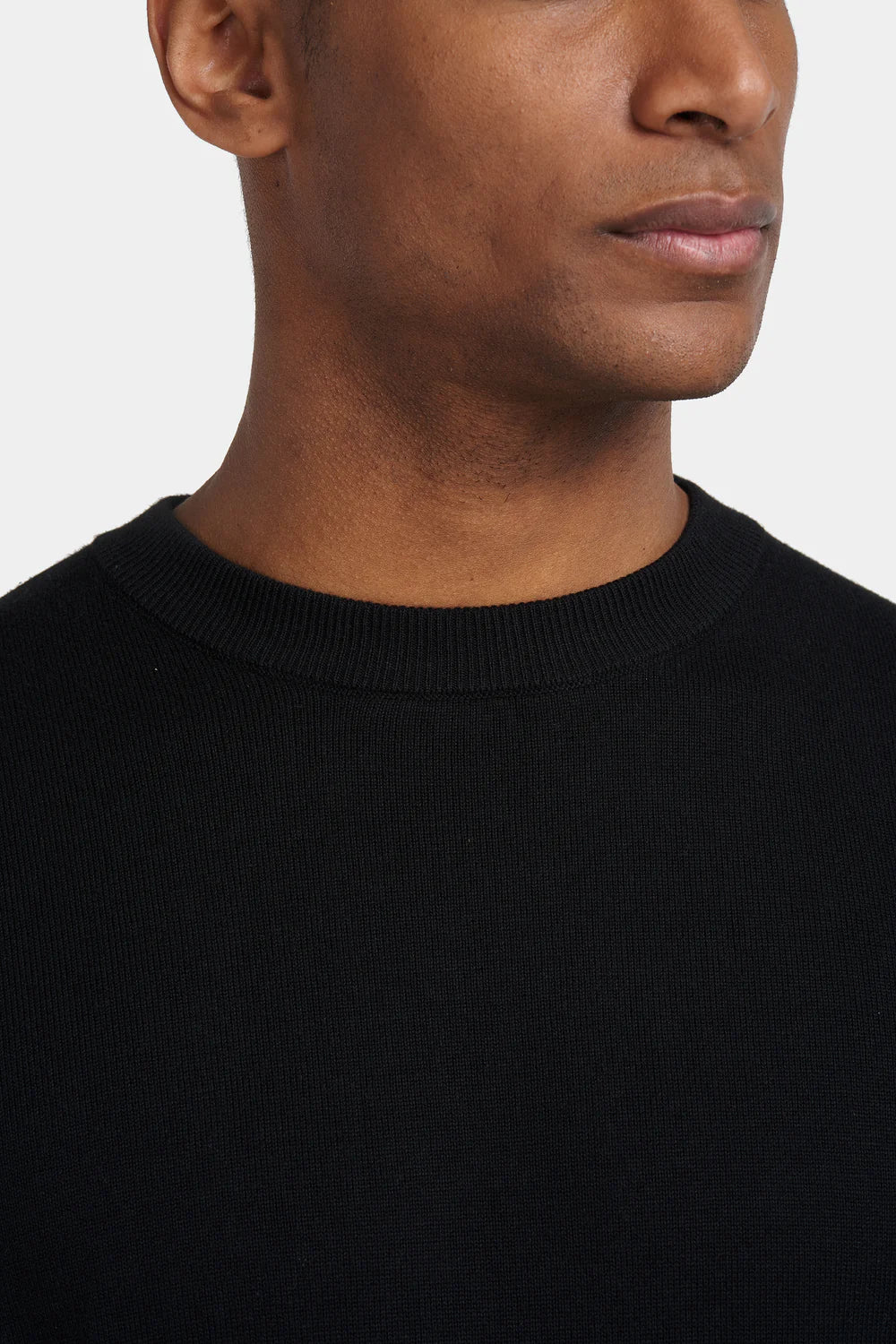 Mens Black Crewneck Knit Sweater