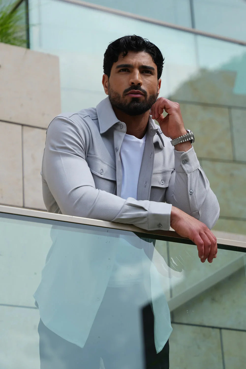 Mens Grey Premium Overshirt
