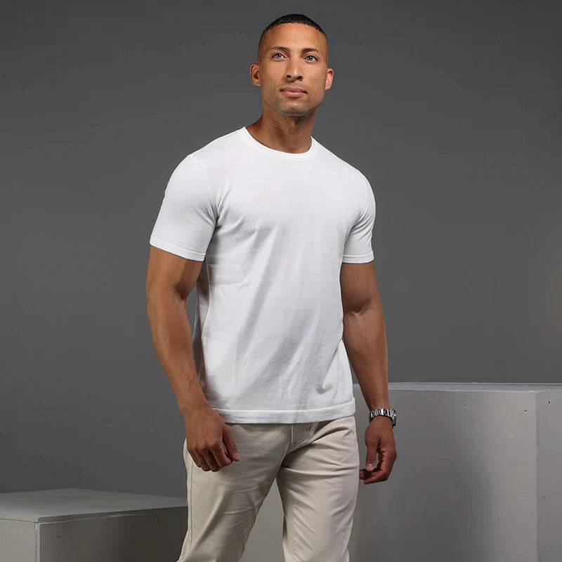 Muscle Fit Cotton White T-Shirt